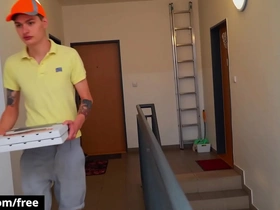 (jamie owens) delivers the pizza in the exact moment (jerom)e is horny wants to masturbate - bromo