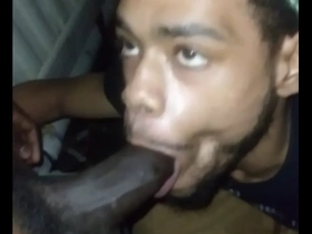 Bottom boy sucking hung black nigerian