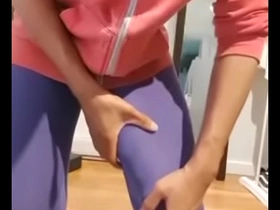 Spandex massive cock cumshot